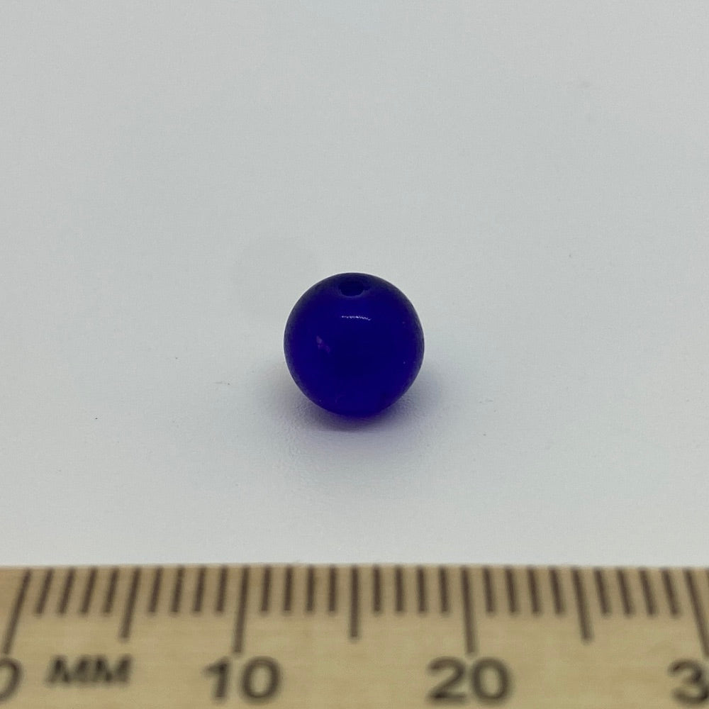 8mm Round (25) - Transparent Dark Blue - Vintage Czech Glass Beads