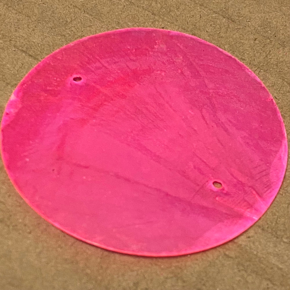 2-Hole 5cm Capiz Shells (15) - Hot Pink