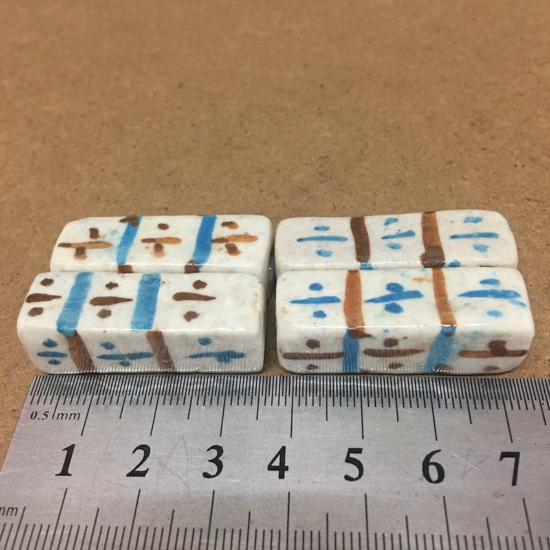 33mm Column (5) - Off White - Ceramic Vintage Replica Trade Beads