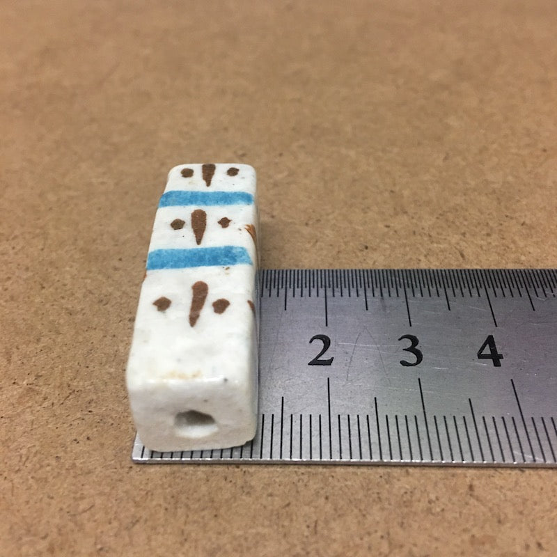 33mm Column (5) - Off White - Ceramic Vintage Replica Trade Beads