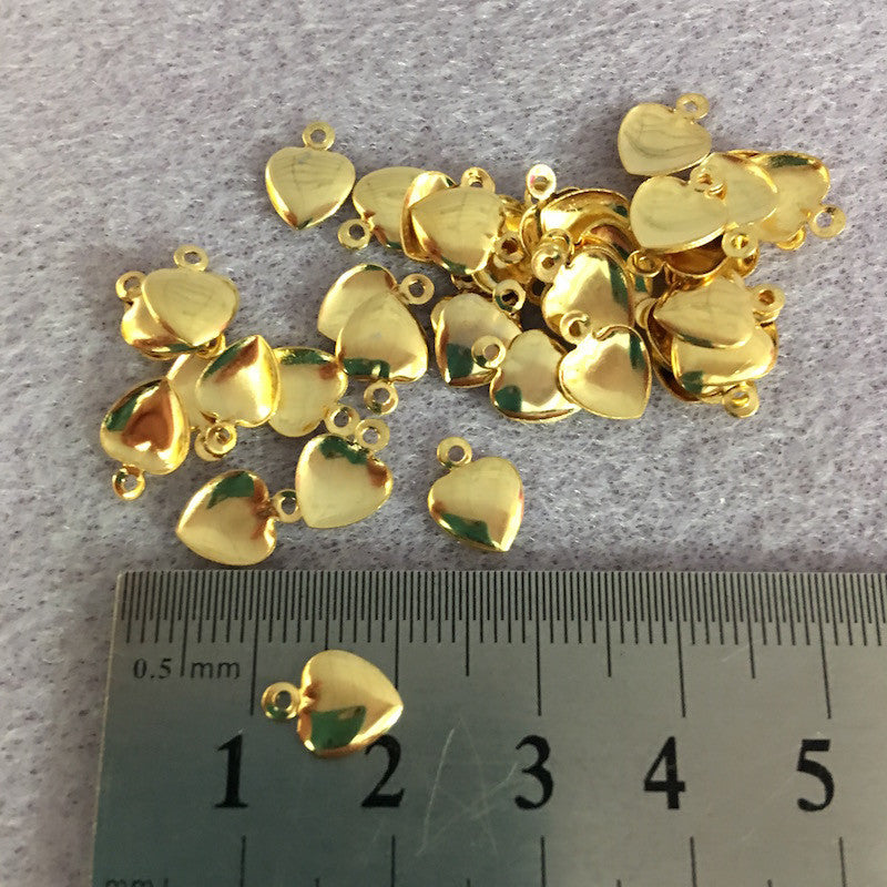 10mm Puffy Heart Charm w. Loop - 2 colours available - Bead Shack