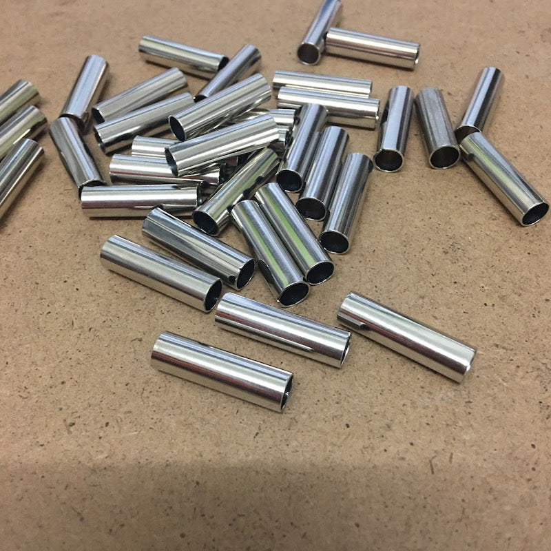 25mm Tube Beads - Stainless Steel (10)