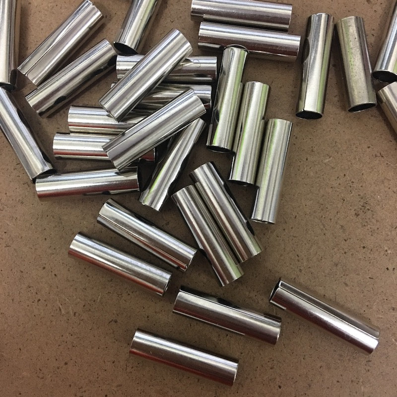 25mm Tube Beads - Stainless Steel (10)