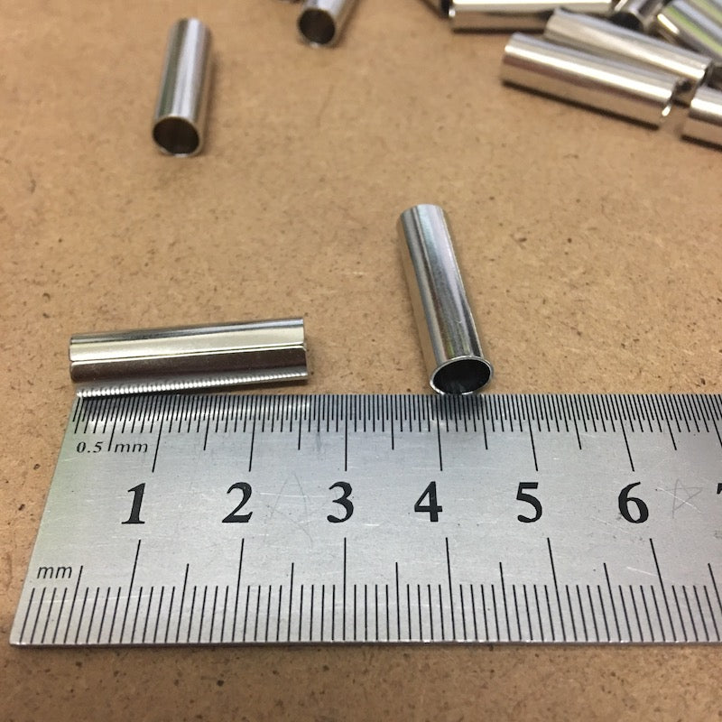 25mm Tube Beads - Stainless Steel (10)