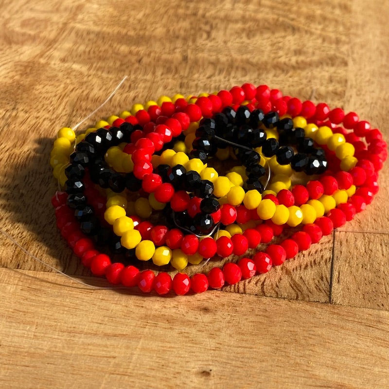 4mm Glass Faceted Beads (approx. 400 beads) - NAIDOC Aboriginal Supplies