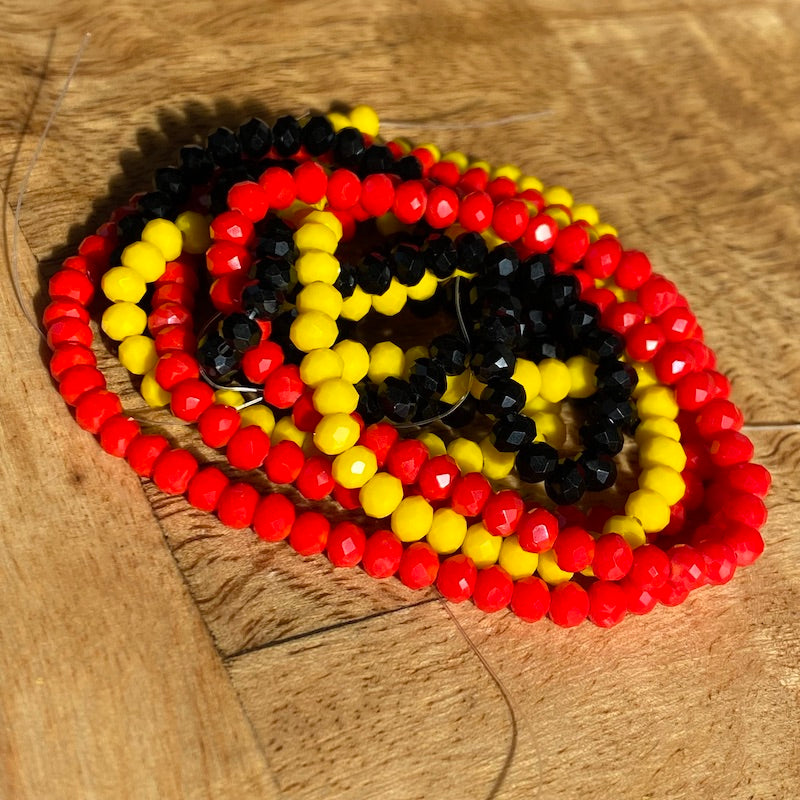 4mm Glass Faceted Beads (approx. 400 beads) - NAIDOC Aboriginal Supplies