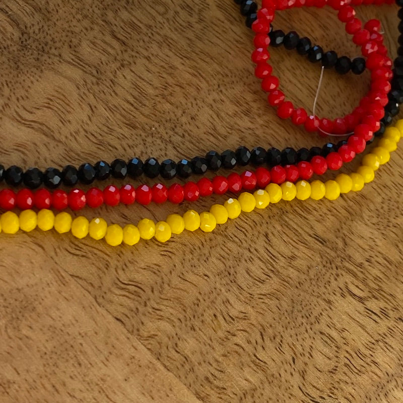 4mm Glass Faceted Beads (approx. 400 beads) - NAIDOC Aboriginal Supplies