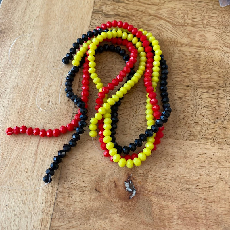 6mm Glass Faceted Beads (approx. 270 beads) - NAIDOC Aboriginal Supplies