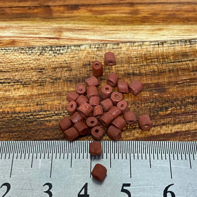 Mini Clay Tubes (100) - Terracotta - Hand Made Vintage Beads