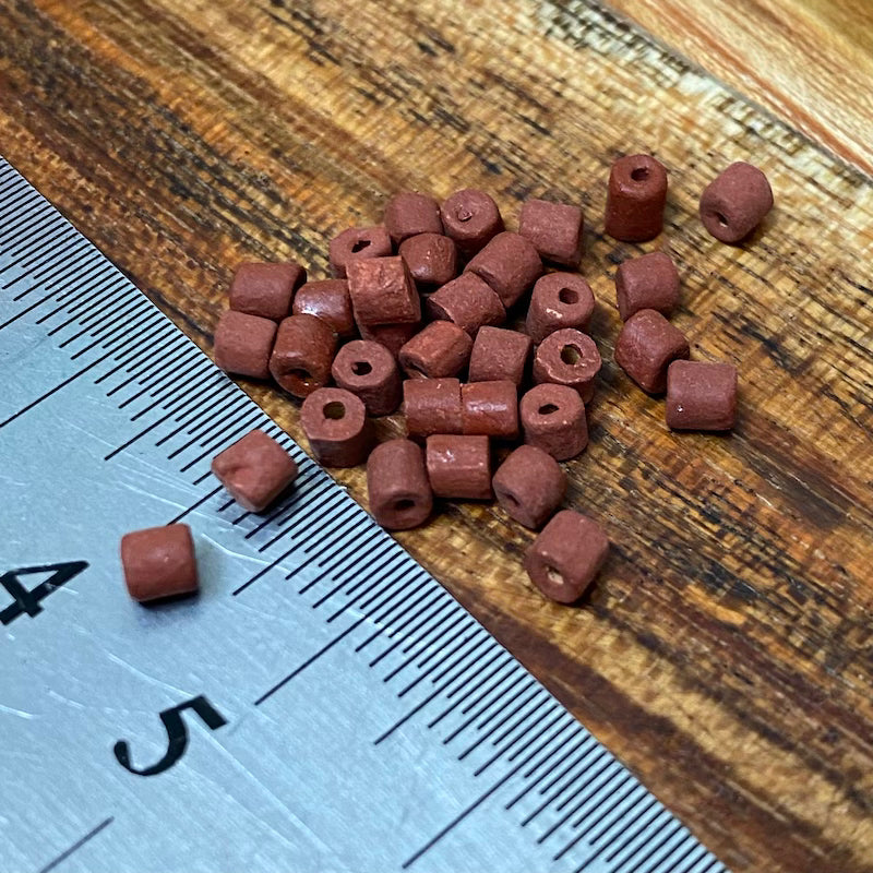 Mini Clay Tubes (100) - Terracotta - Hand Made Vintage Beads