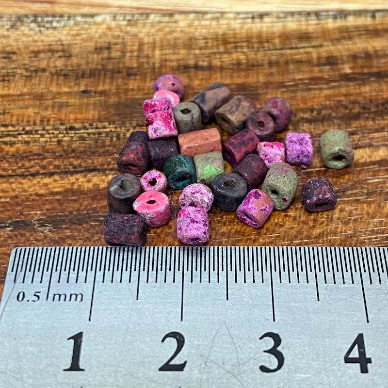 Mini Clay Tubes (100) - Pinkish MIx - Hand Made Vintage Beads