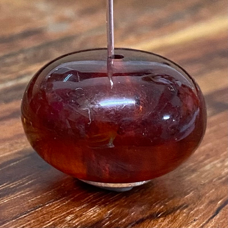 10x20mm Rondelle Beads (10) - Cherry - Amber Look Vintage Beads