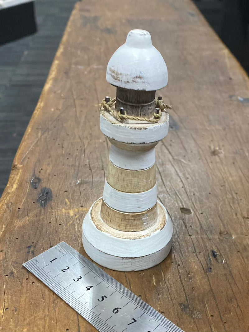 Lighthouse (1) - White - Nautical Wood Craft Decoration