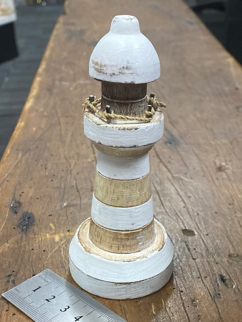 Lighthouse (1) - White - Nautical Wood Craft Decoration