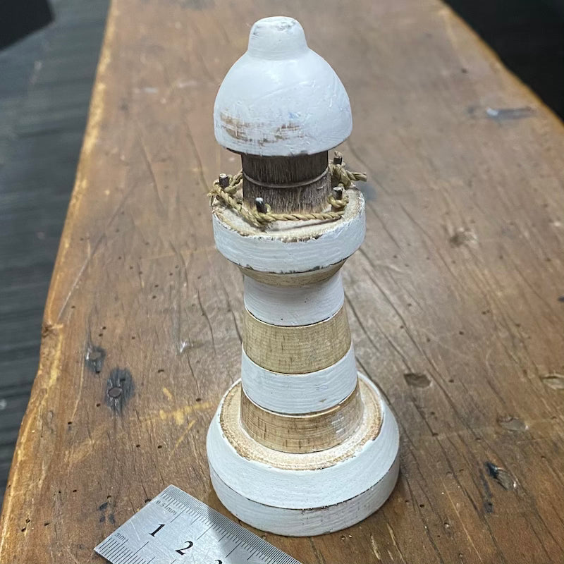 Lighthouse (1) - White - Nautical Wood Craft Decoration