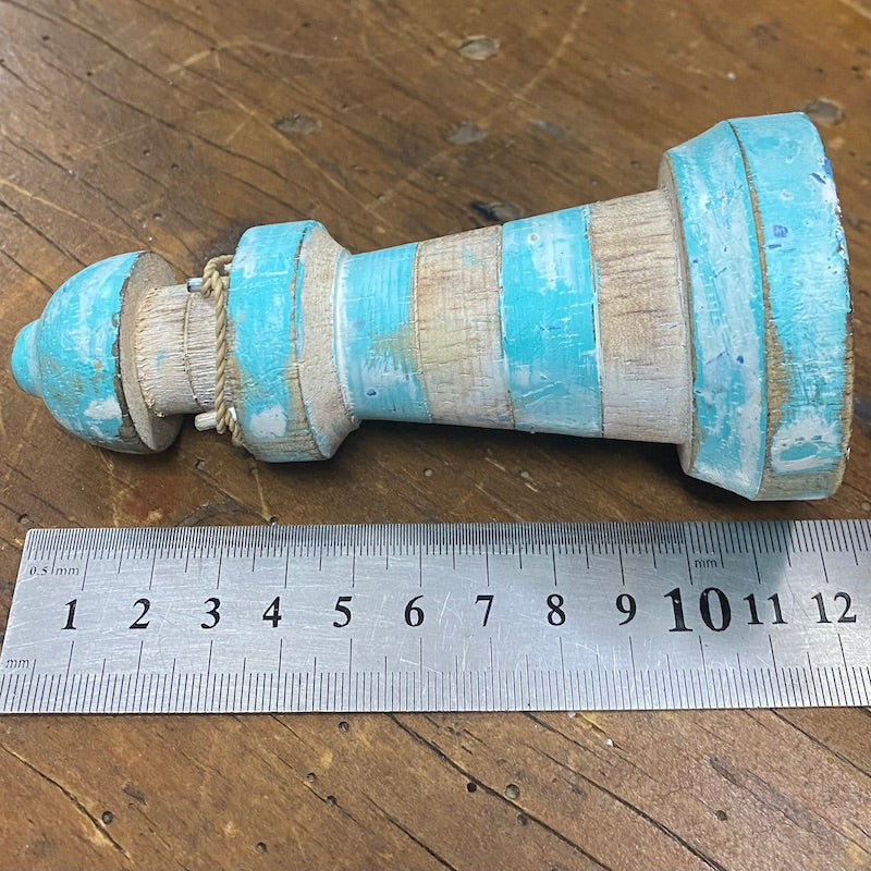 Lighthouse (1) - Turquoise - Nautical Wood Craft Decoration
