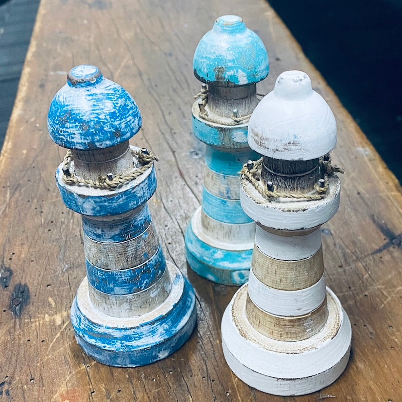 Lighthouse (1) - White - Nautical Wood Craft Decoration