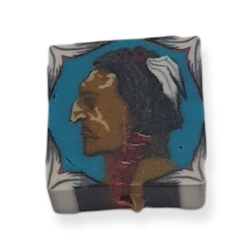 10mm Square Fimo Beads (10) - Native American Face