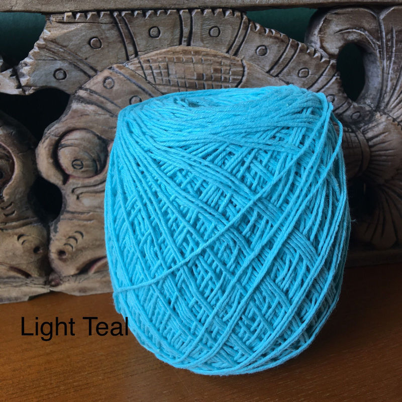 1mm Natural Cotton Rope Cord - Light Teal