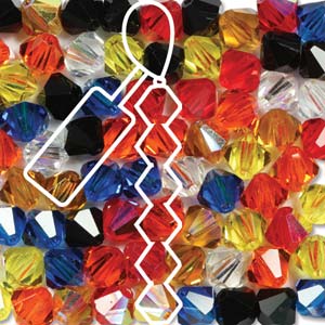 3mm Fair Outline Mix - Preciosa Bicone Crystal (1 String)