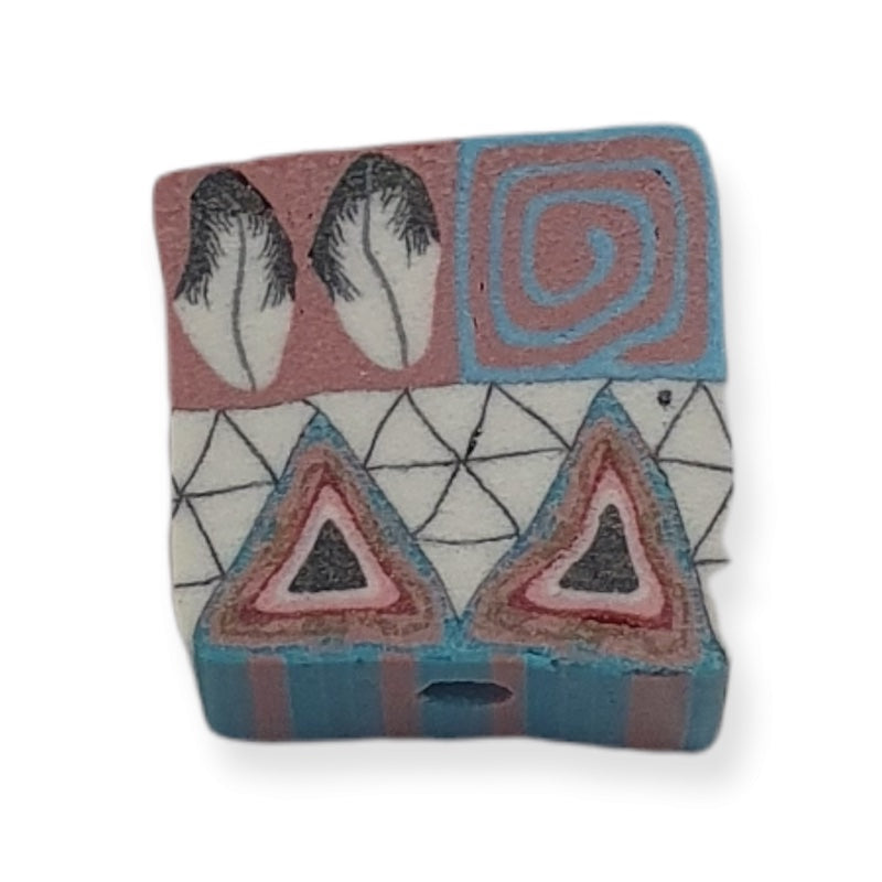 10mm Square Fimo Beads (10) - Native American Symbols