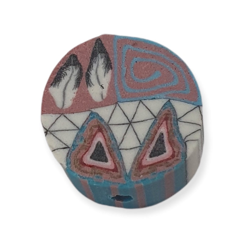 12mm Coin Fimo Beads (10) - Native American Indian Symbols