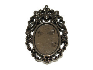 Oval (2) - Antique Gold - Vintage Metalised Pendant Setting