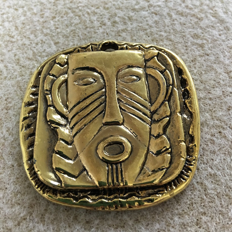Acrylic Tribal Pendants (Gold) - Square Face