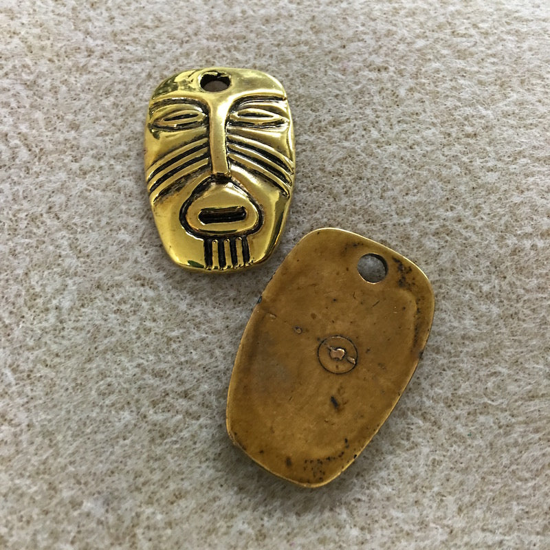 Acrylic Tribal Pendants (Gold) - Oblong Face