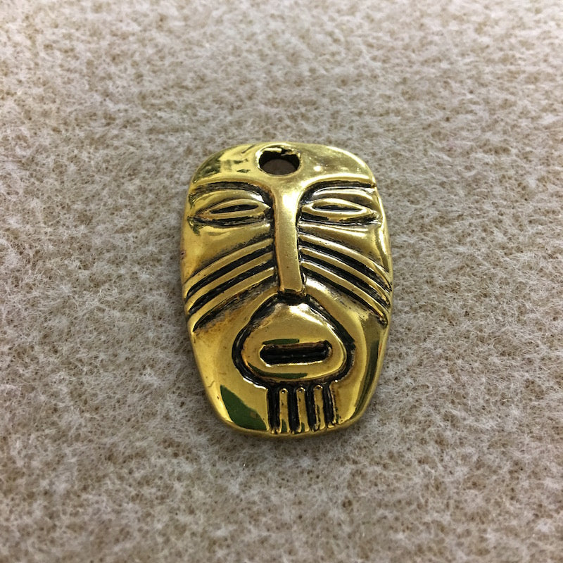 Acrylic Tribal Pendants (Gold) - Oblong Face