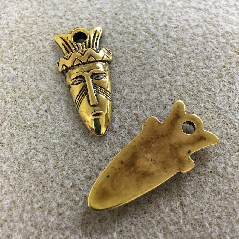 Acrylic Tribal Pendants (Gold) - Head Dress