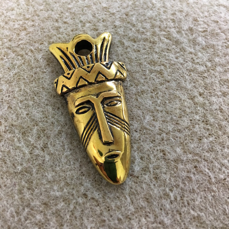 Acrylic Tribal Pendants (Gold) - Head Dress