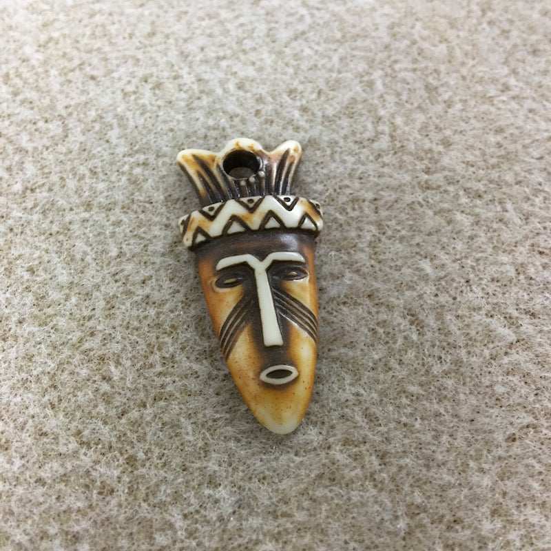 Acrylic Tribal Pendants (Brown) - Head Dress