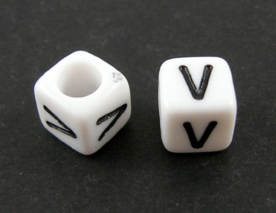 Alphabet Letter Beads (Cubes) - V