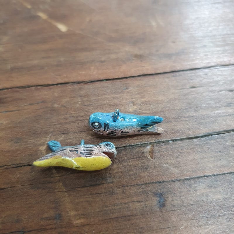 Rare Hand Made & Painted Clay Fish from Peru (2) #15