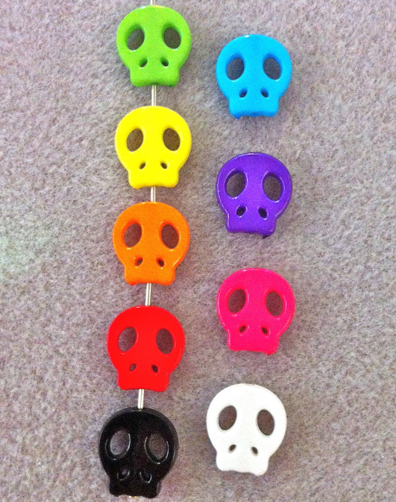 Skull (flat) Beads - Qty: 10