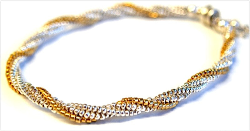 Sterling & 24kt Gold Twist Bracelet Pattern