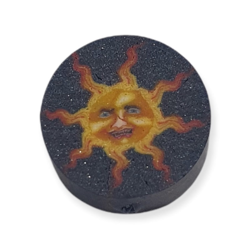 12mm Coin Fimo Beads (10) - Sun Face