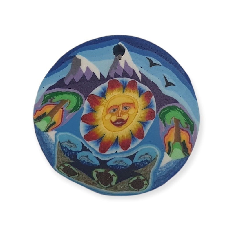 26mm Fimo Pendant (1) - Sun, Mountains & Sea