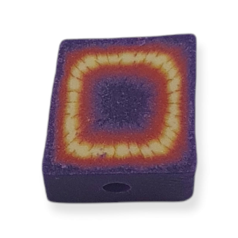 10mm Square Fimo Beads (10) - Tie Dye