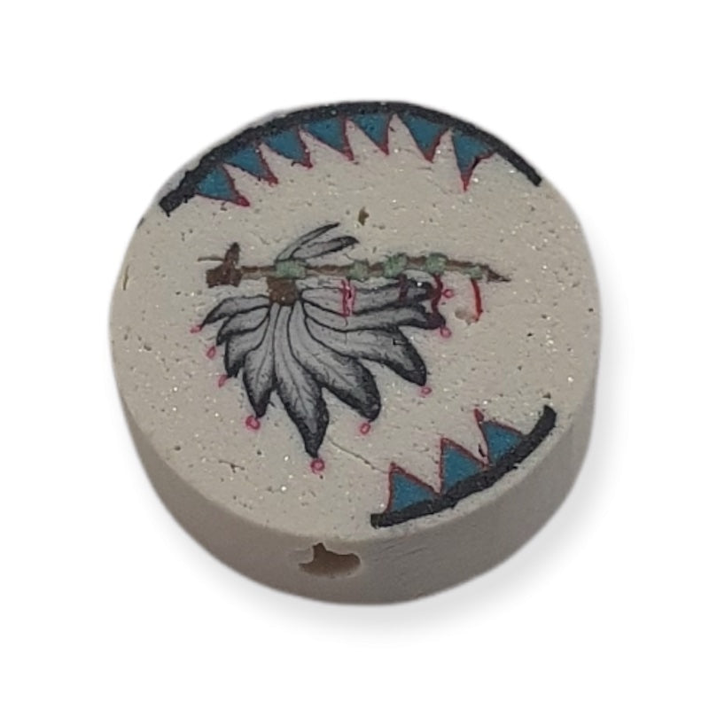 12mm Coin Fimo Beads (10) - Tomahawk
