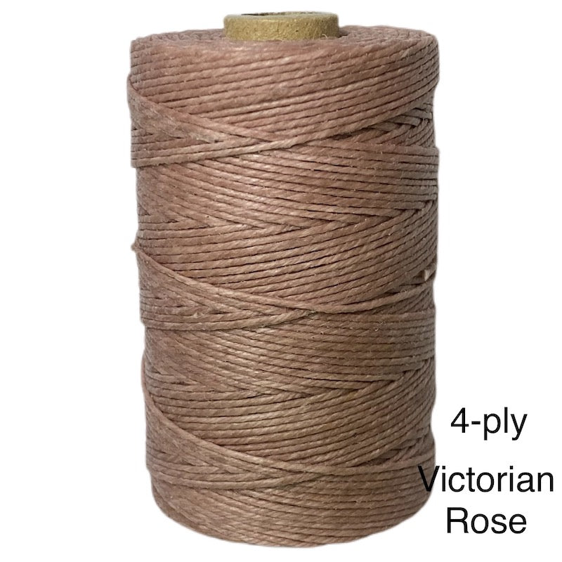 4 Ply - VICTORIAN ROSE PINK (10m) - Irish Waxed Linen Thread