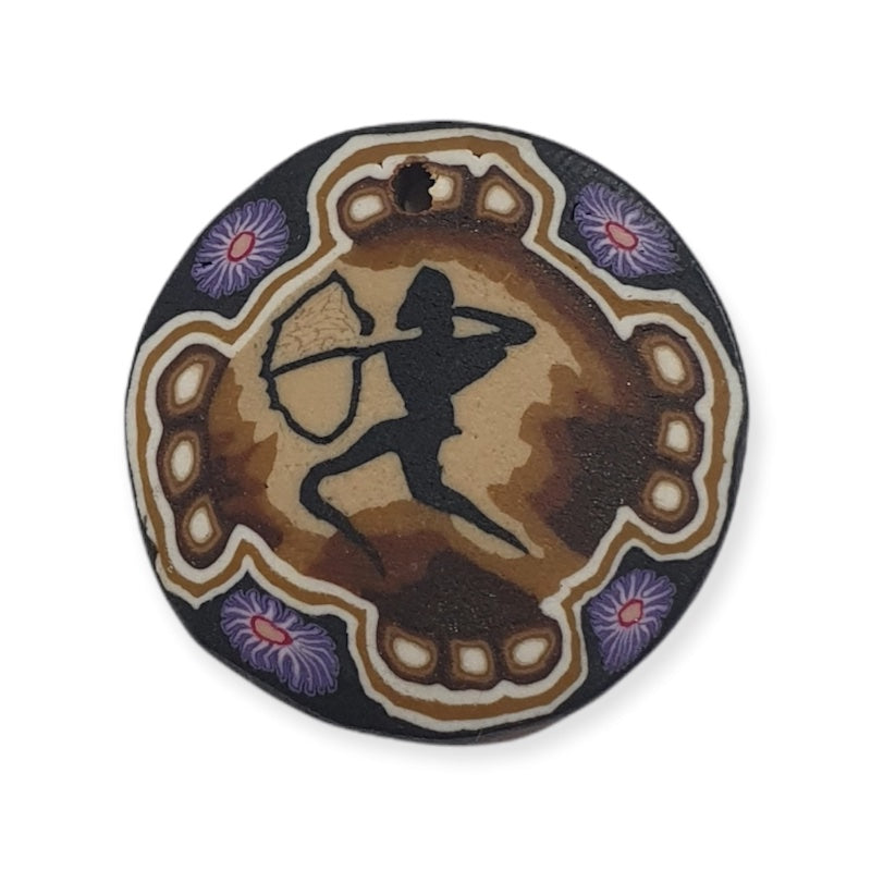 26mm Fimo Pendant (1) - Warrior w. Bow