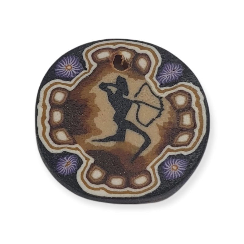 22mm Fimo Pendant (1) - Warrior w. Bow