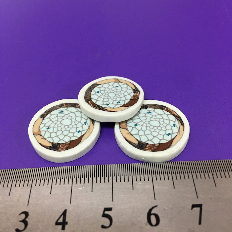 22mm Fimo Pendant (1) - Dream Catcher Web