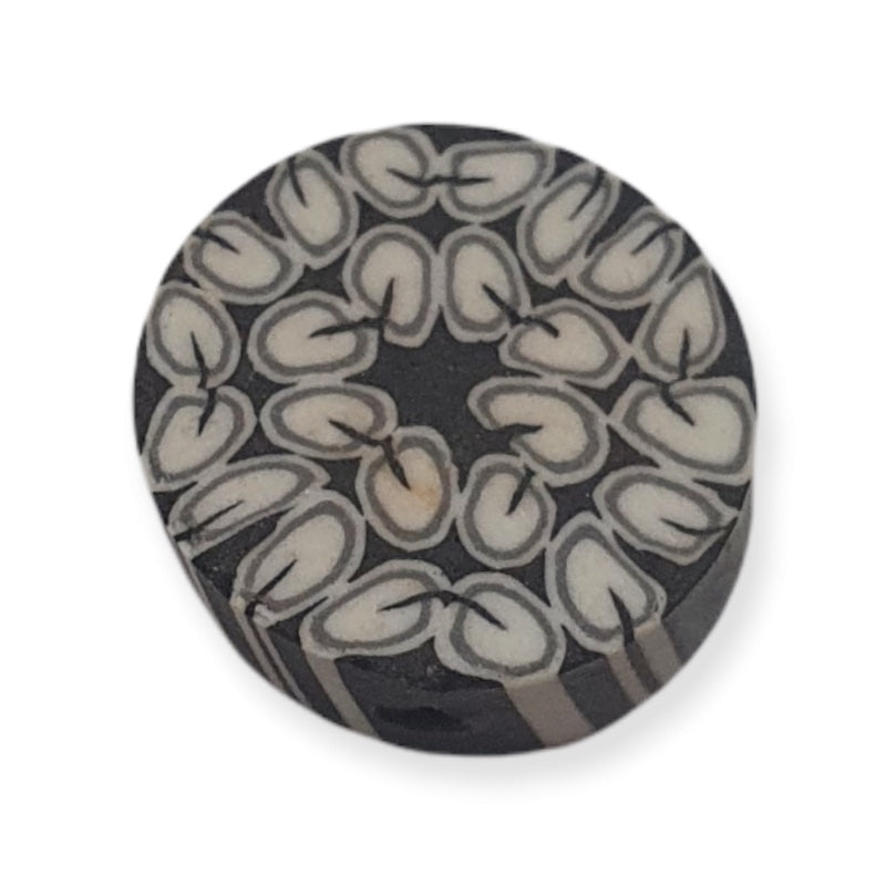 12mm Coin Fimo Beads (10) - White Circles