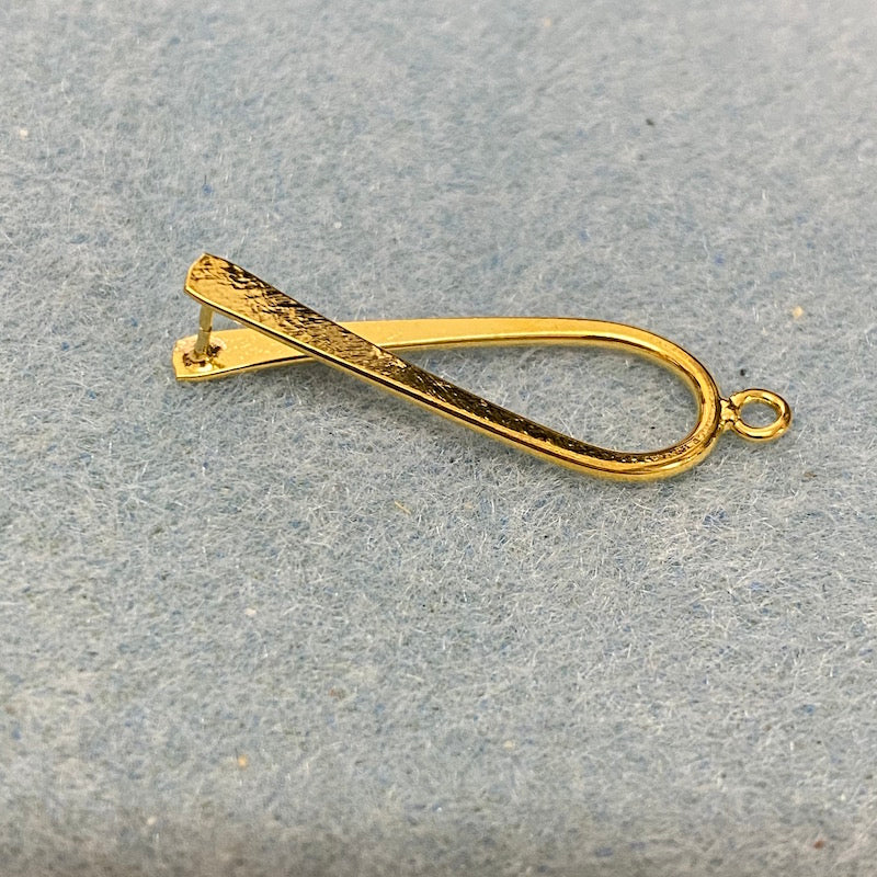32mm Twisted Pendant Bail (1) - Gold