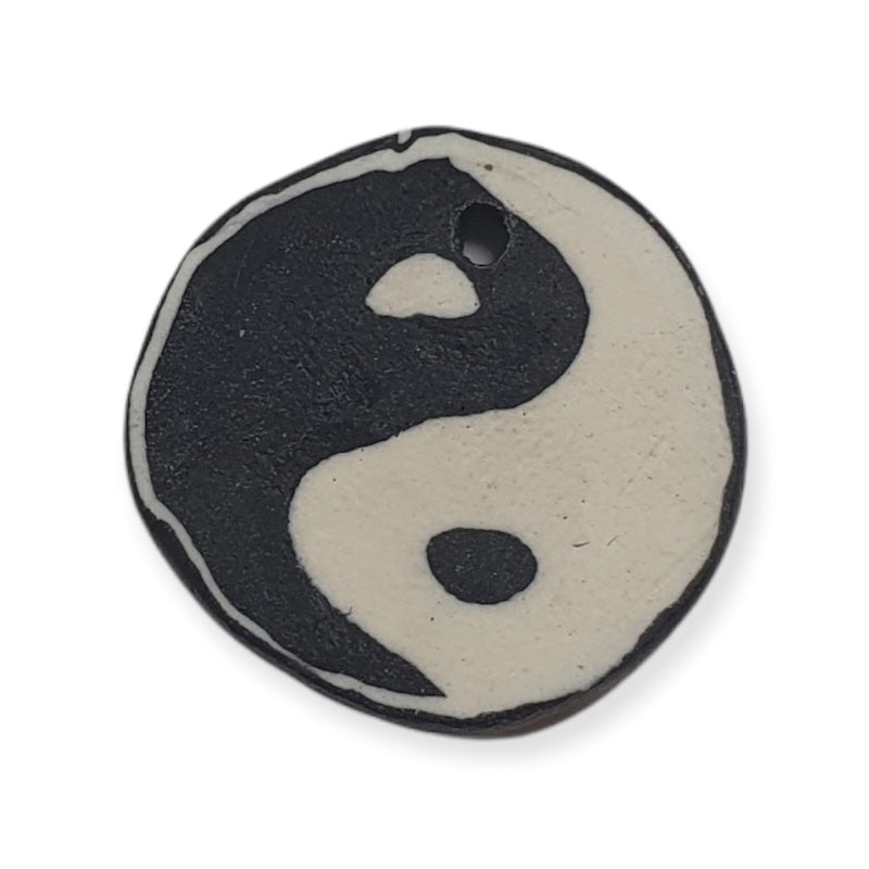 22mm Fimo Pendant (1) - Yin Yang