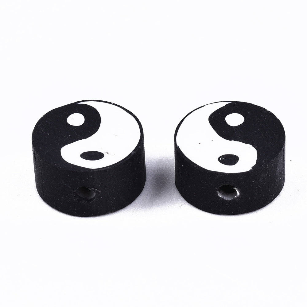 Yin Yang Beads (50) - Hand Made Clay