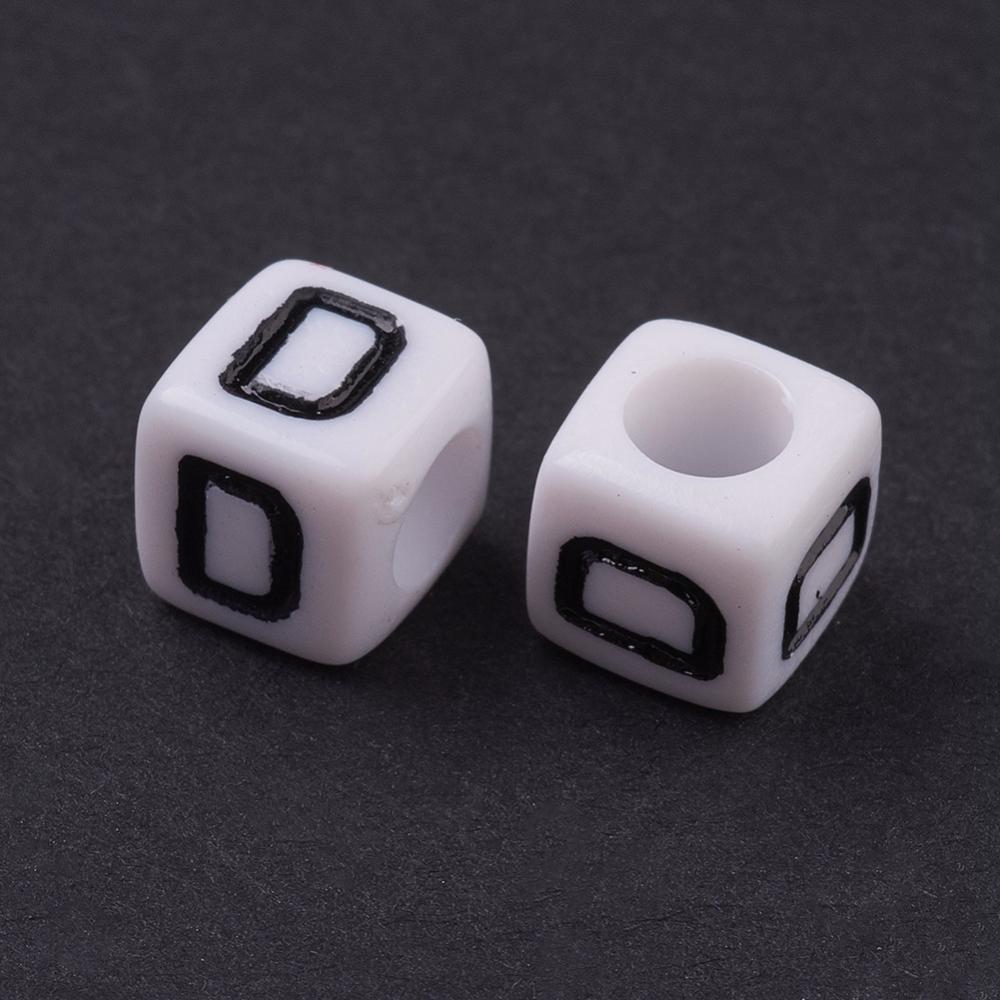 Alphabet Letter Beads (Cubes) - D